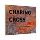 Holzschild 20x30 cm Charing Cross WC2 England