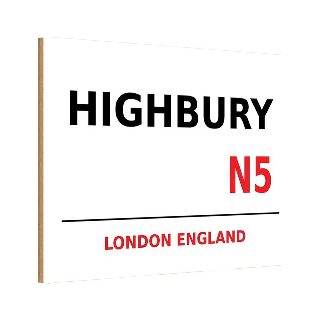 [LA-114340-H] Holzschild 20x30 cm England Highbury N5