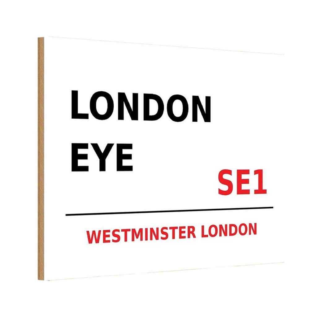 [LA-114360-H] Holzschild 20x30 cm Westminster London Eye SE1 England