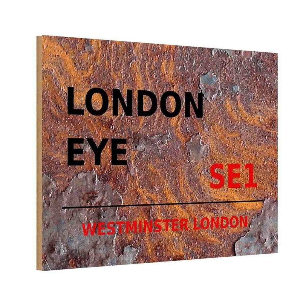 [LA-114361-H] Holzschild 20x30 cm Westminster London Eye SE1 England