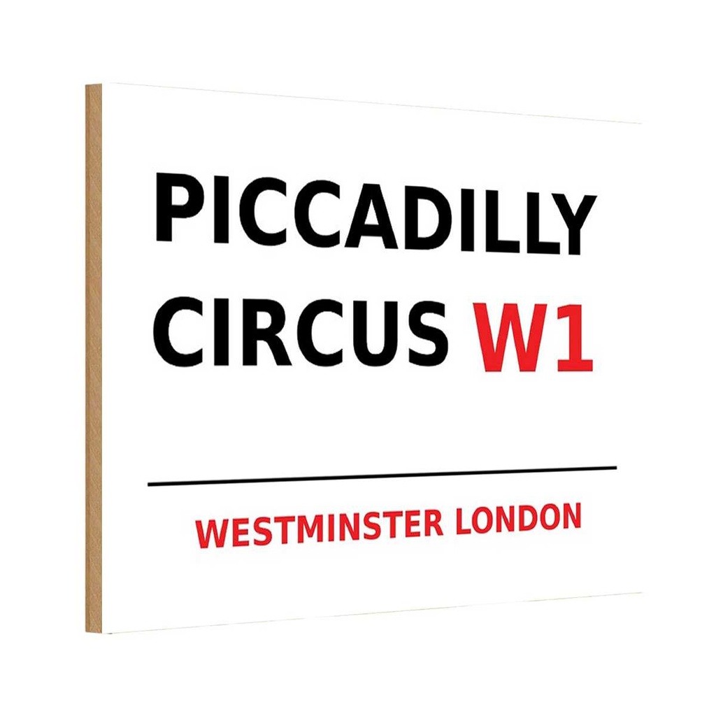 [LA-114373-H] Holzschild 20x30 cm Westminster Piccadilly Circus W1 England