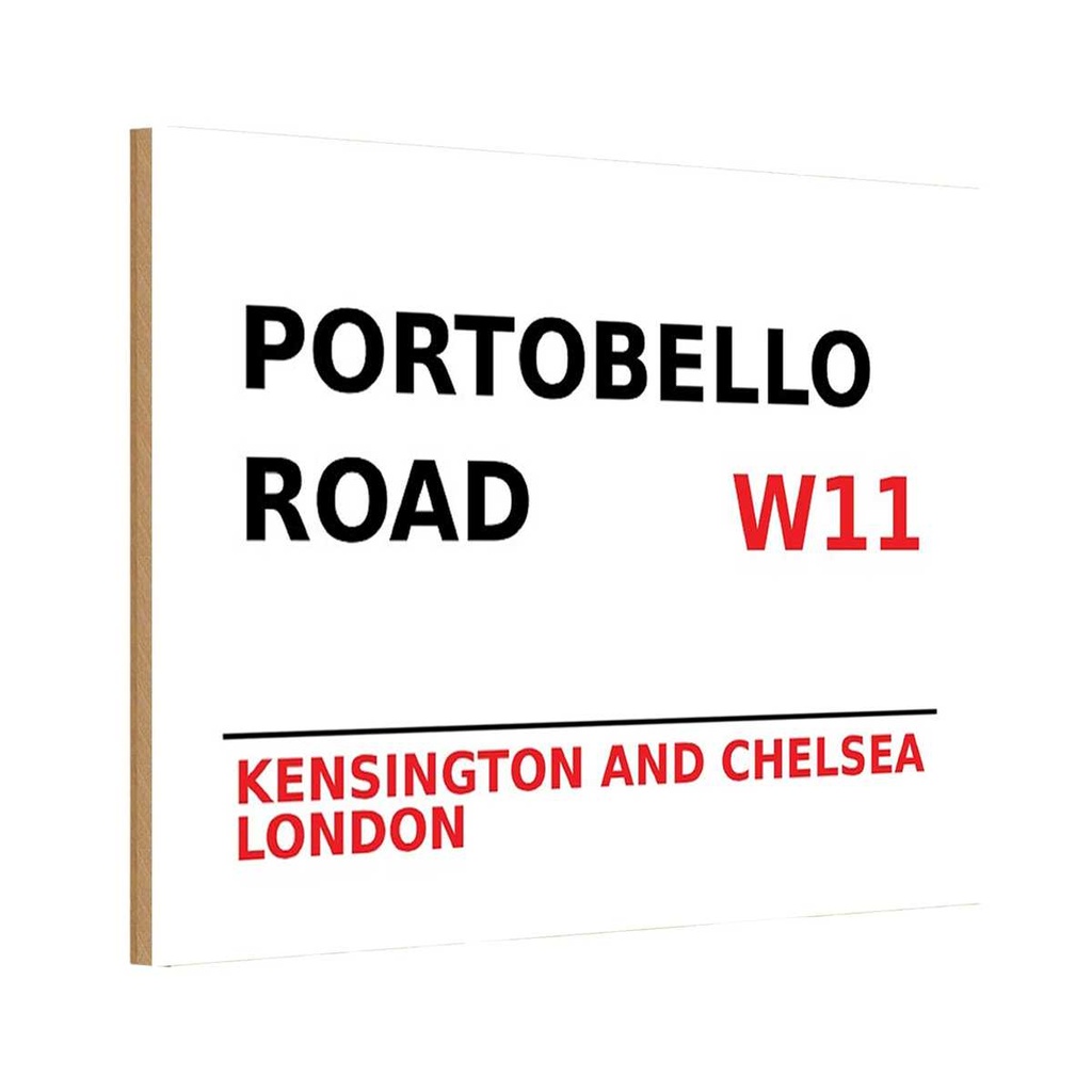 [LA-114375-H] Holzschild 20x30 cm Portobello Road W11 Kensington England
