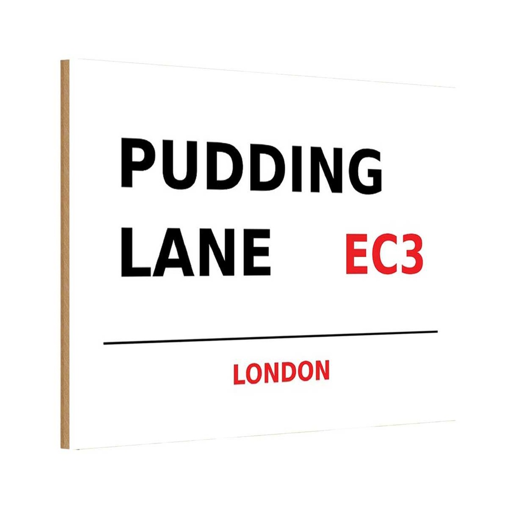 [LA-114377-H] Holzschild 20x30 cm Pudding Lane EC3 England