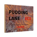 Holzschild 20x30 cm Pudding Lane EC3 England
