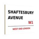 Holzschild 20x30 cm West End Shaftesbury Avenue W1 England