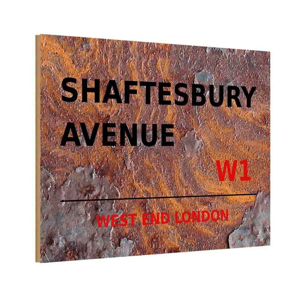 [LA-114388-H] Holzschild 20x30 cm West End Shaftesbury Avenue W1 England