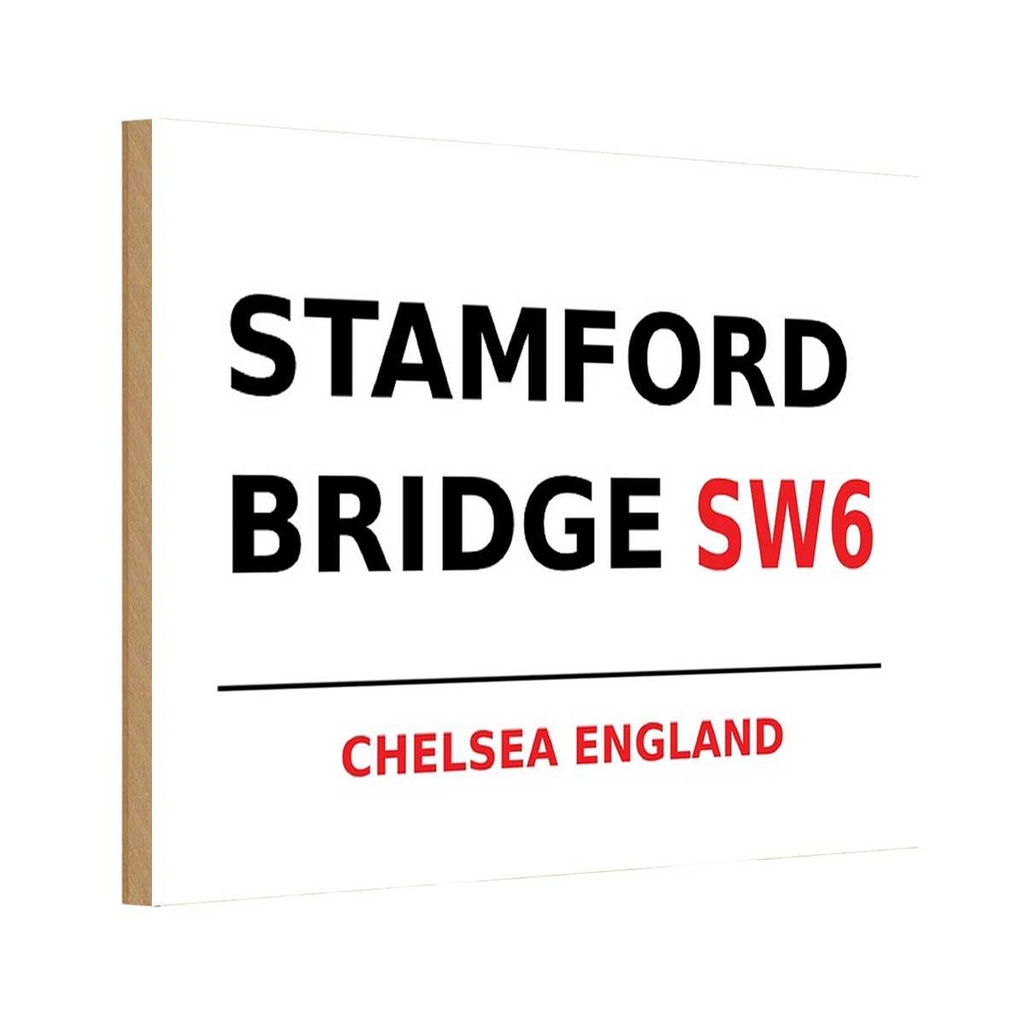 [LA-114391-H] Holzschild 20x30 cm England Stamford Bridge SW6