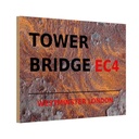 Holzschild 20x30 cm Westminster Tower Bridge EC4 England