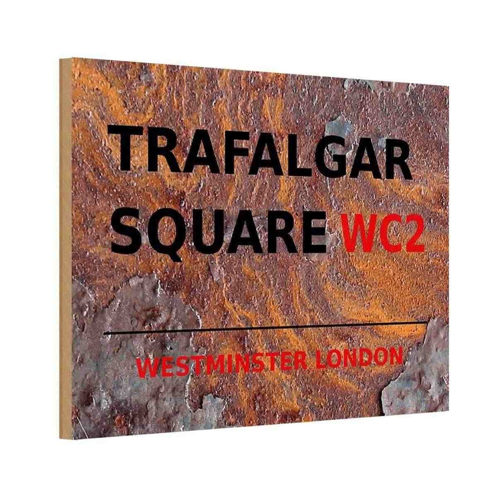 [LA-114405-H] Holzschild 20x30 cm Westminster Trafalgar Square WC2 England