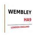 Holzschild 20x30 cm England Wembley HA9