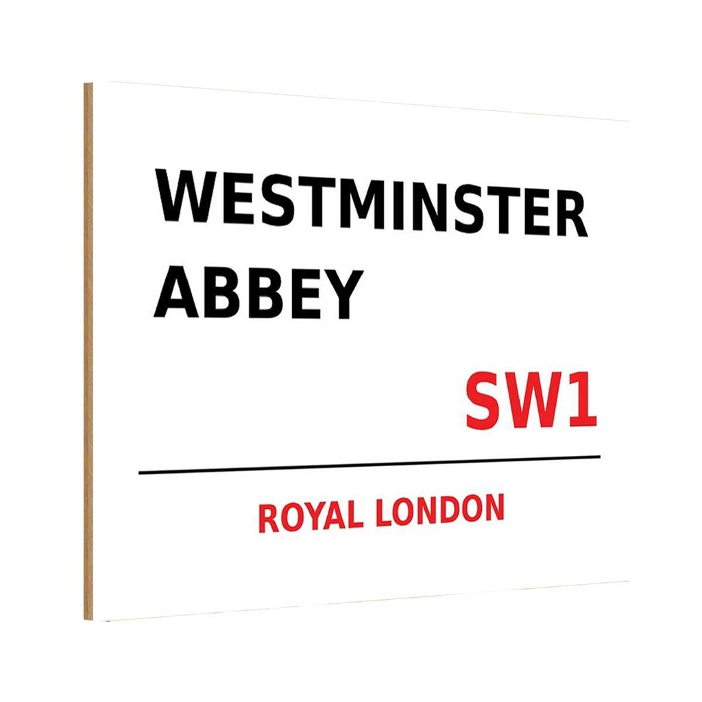 [LA-114413-H] Holzschild 20x30 cm Royal Westminster Abbey SW1 England
