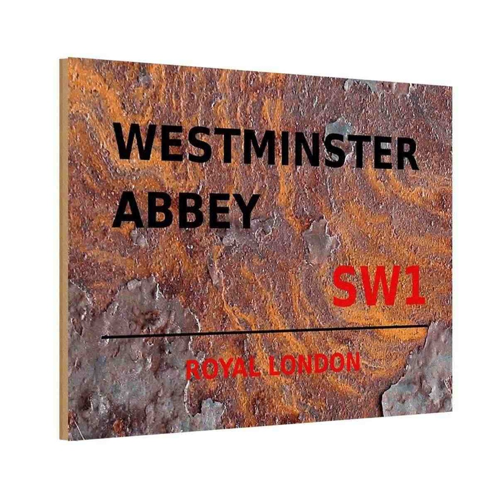 [LA-114414-H] Holzschild 20x30 cm Royal Westminster Abbey SW1 England