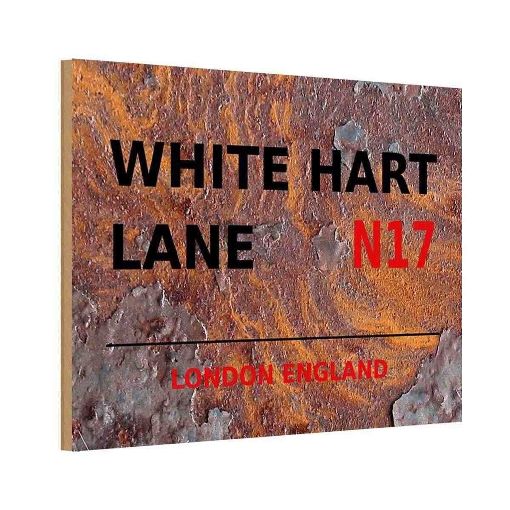 [LA-114418-H] Holzschild 20x30 cm England White Hart Lane N17