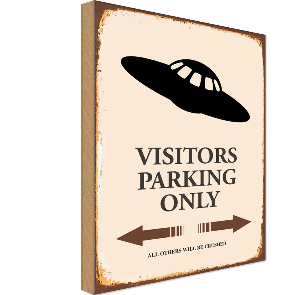 [LA-114512-H] Holzschild 30x20 cm Visitors Parking only all others Parkplatzschild