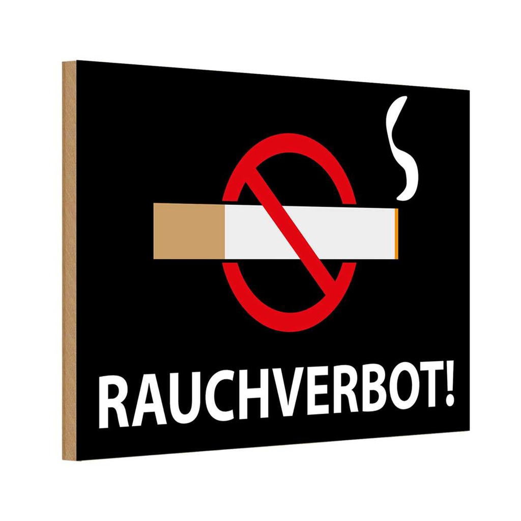 [LA-114541-H] Holzschild 20x30 cm Rauchverbot Dekoration