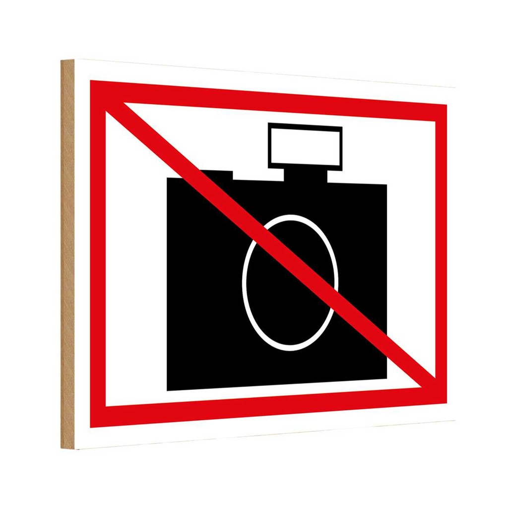 [LA-114551-H] Holzschild 20x30 cm Fotografieren verboten Bildmotiv Warnschild Hinweisschild