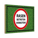 Holzschild 20x30 cm Rasen Betreten verboten Warnschild Hinweisschild