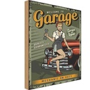 Holzschild 30x20 cm Pinup welcome to Garage service Pin Up