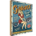 Holzschild 30x20 cm Pinup motorcycle Garage 24service Pin Up