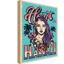 Holzschild 30x20 cm Pinup Hawaii i left my heart Pin Up