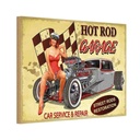 Holzschild 20x30 cm Pinup Hoit Rod Garage Service Pin Up