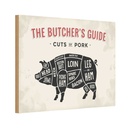 Holzschild 20x30 cm Schwein Pork cuts Metzgerei Fliesch Hofladen Marktstand Laden