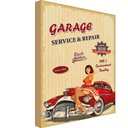 Holzschild 30x20 cm Pinup RGarage Service Repair Auto Pin Up