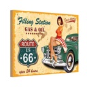 Holzschild 20x30 cm Pinup Gas Oil open 24 hours Pin Up