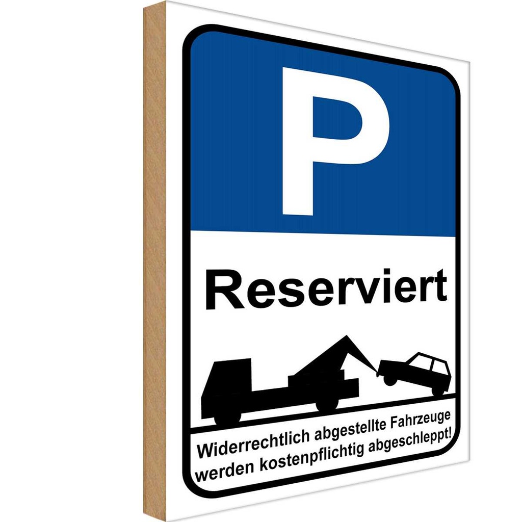 [LA-114813-H] Holzschild 30x20 cm Parkplatz P reserviert Parkplatzschild