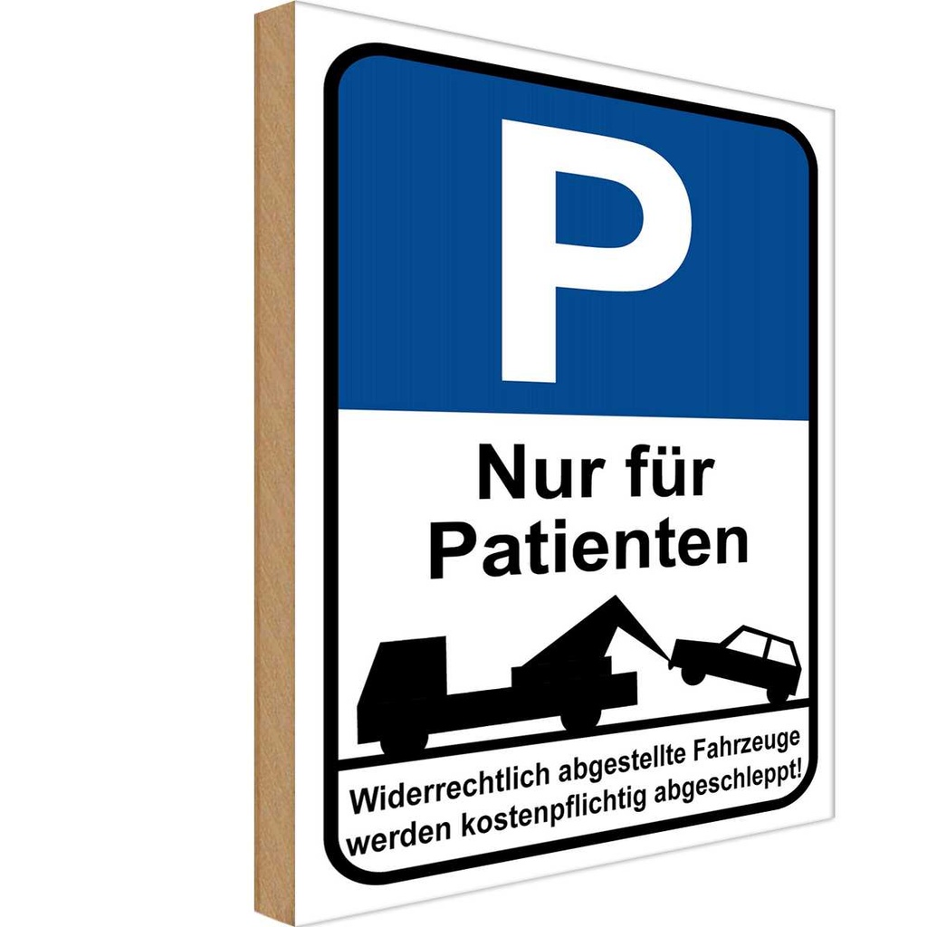 [LA-114820-H] Holzschild 30x20 cm Parkplatz nur Patienten Parkplatzschild