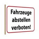 Holzschild 20x30 cm Fahrzeuge abstellen verboten Warnschild Hinweisschild