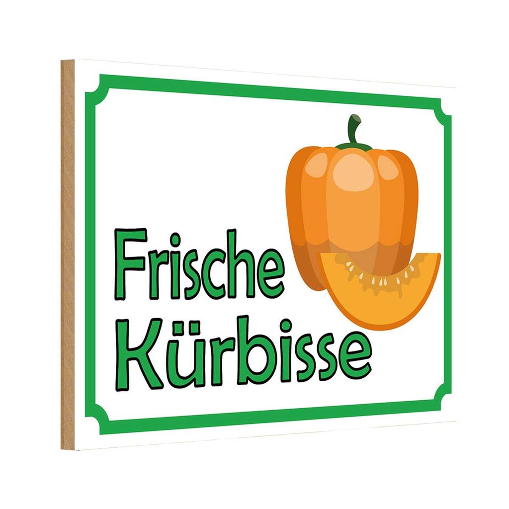 [LA-114943-H] Holzschild 20x30 cm frische Kürbisse Hofladen Marktstand Laden