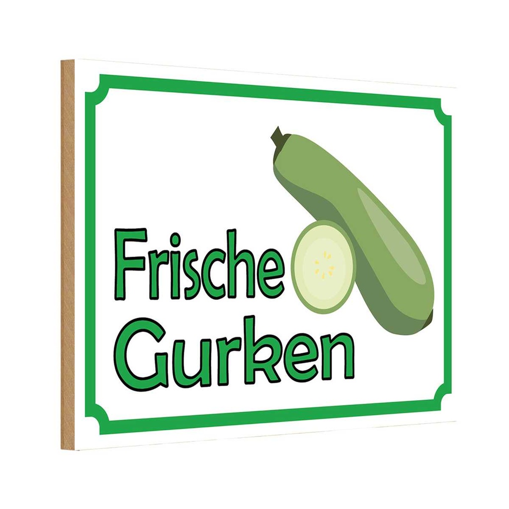 [LA-114946-H] Holzschild 20x30 cm frische Gurken Verkauf Hofladen Marktstand Laden