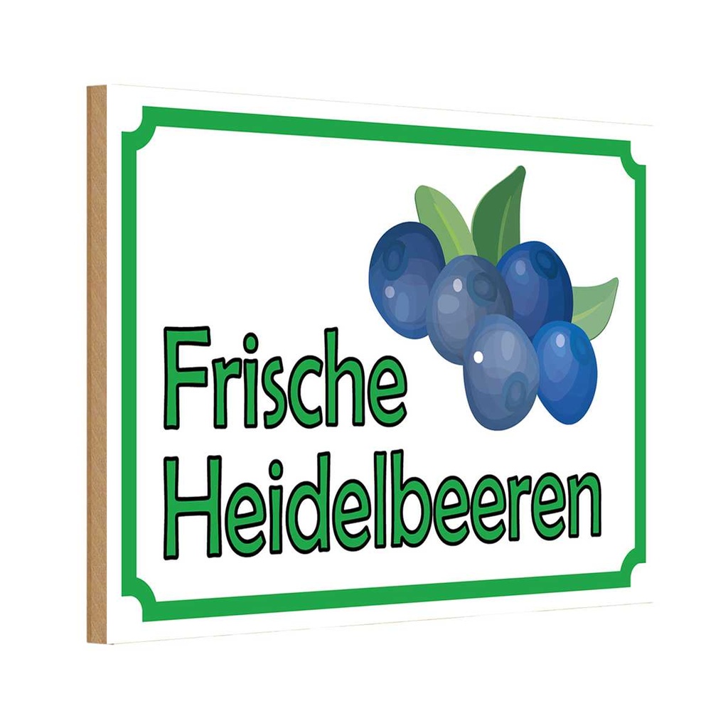 [LA-114947-H] Holzschild 20x30 cm frische Heidelbeeren Hofladen Marktstand Laden