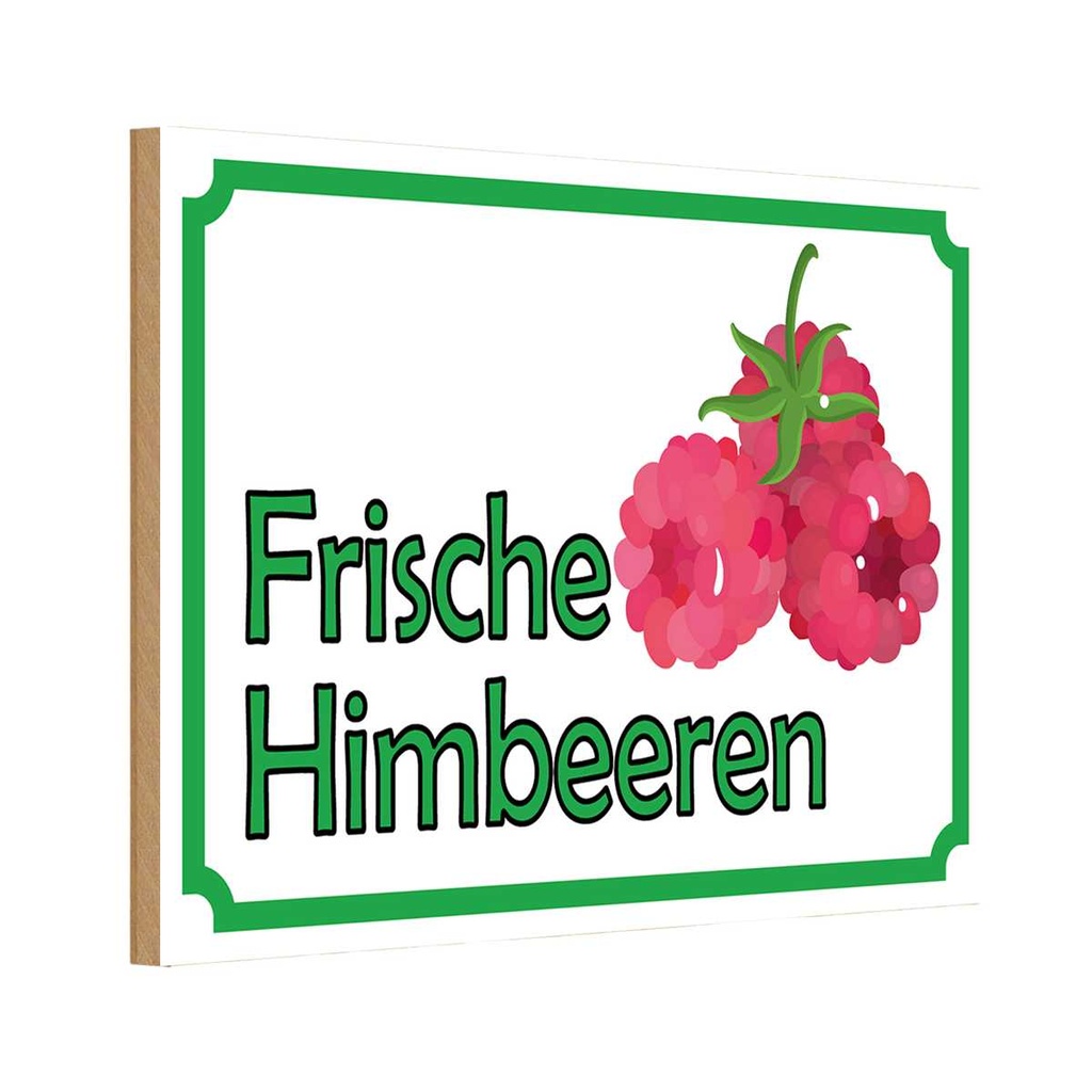 [LA-114959-H] Holzschild 20x30 cm frische Himbeeren Hofladen Marktstand Laden