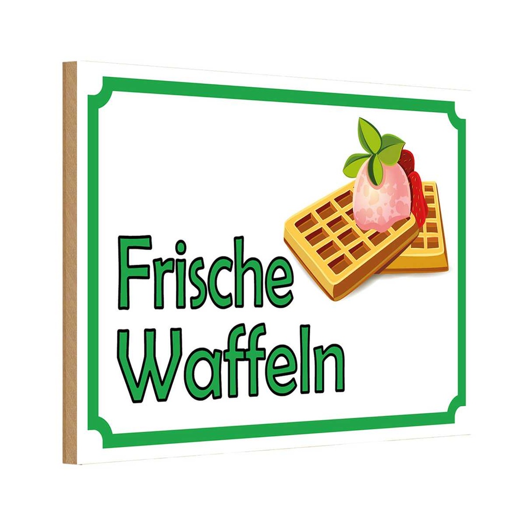 [LA-114962-H] Holzschild 20x30 cm frische Waffeln Verkauf England