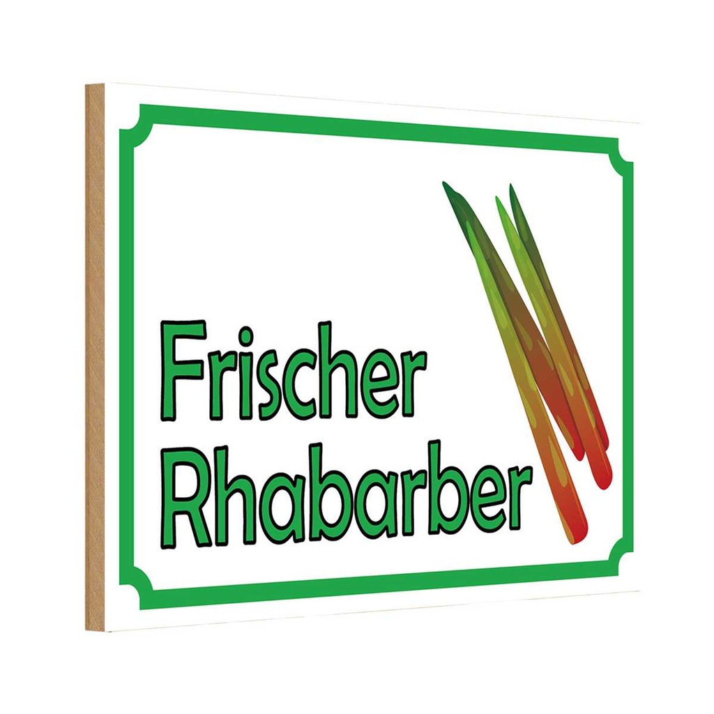 [LA-114964-H] Holzschild 20x30 cm frische Rhabarber Hofladen Marktstand Laden