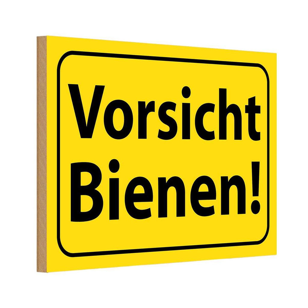 [LA-114984-H] Holzschild 20x30 cm Vorsicht Bienen Honig Imker Warnschild Hinweisschild