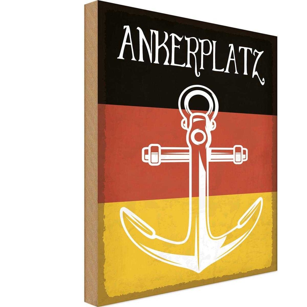 [LA-115064-H] Holzschild 30x20 cm Deutscher Ankerplatz Schiff See Deutschland
