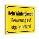 Holzschild 20x30 cm kein Winterdienst eigene Gefahr Warnschild Hinweisschild