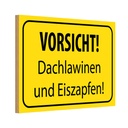 Holzschild 20x30 cm Vorsicht Dachlawinen Eiszapfen Warnschild Hinweisschild