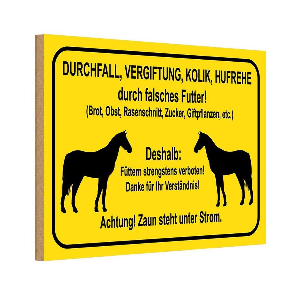 [LA-115211-H] Holzschild 20x30 cm füttern strengstens verboten Warnschild Hinweisschild