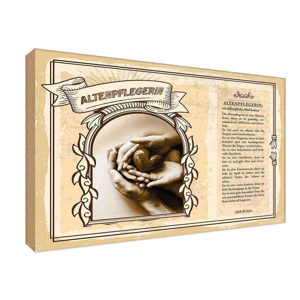 [LA-122973-H] Holzschild 20x30 cm Altenpflegerin Beruf Arbeit