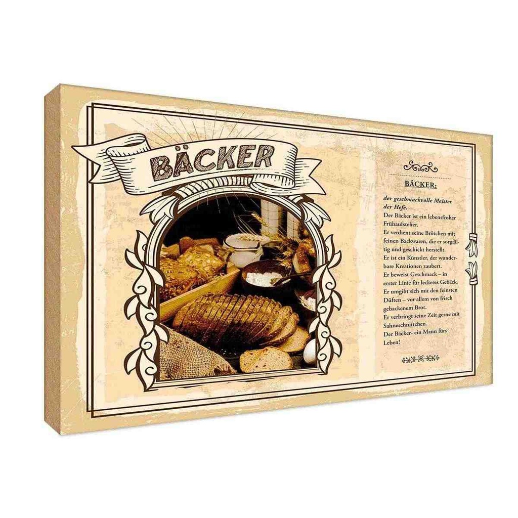 [LA-122982-H] Holzschild 20x30 cm Bäcker Beruf Arbeit