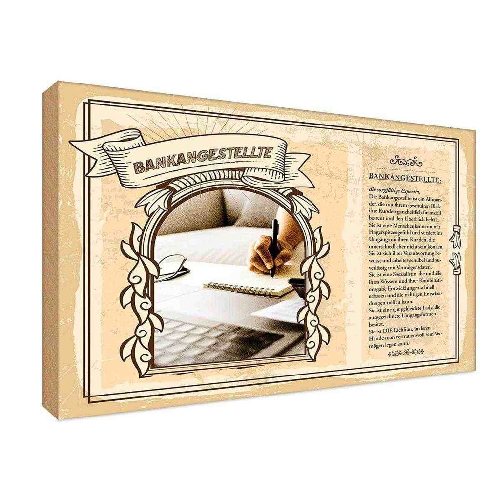 [LA-122984-H] Holzschild 20x30 cm Bankangestellte Beruf Arbeit