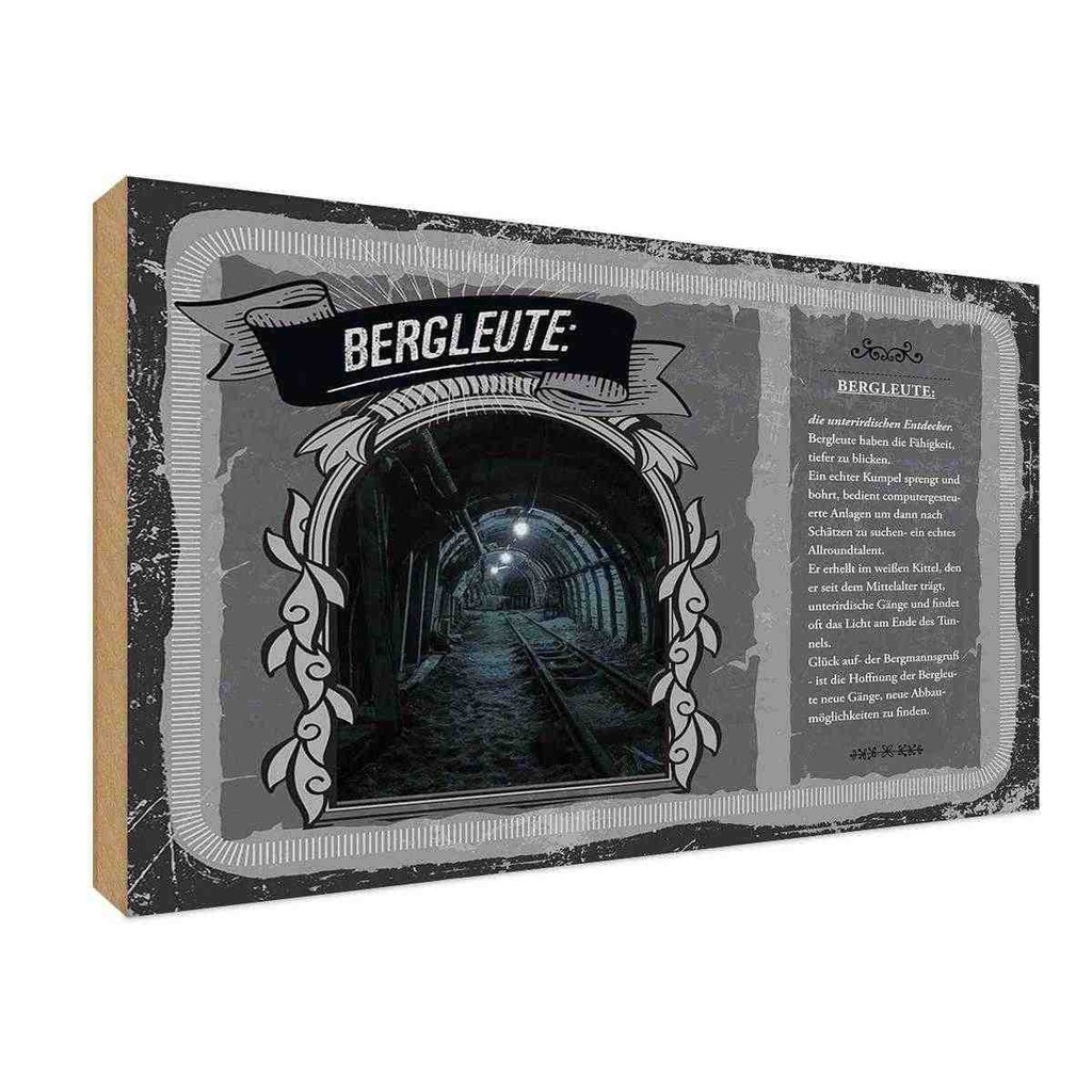 [LA-122989-H] Holzschild 20x30 cm Bergleute Beruf Arbeit