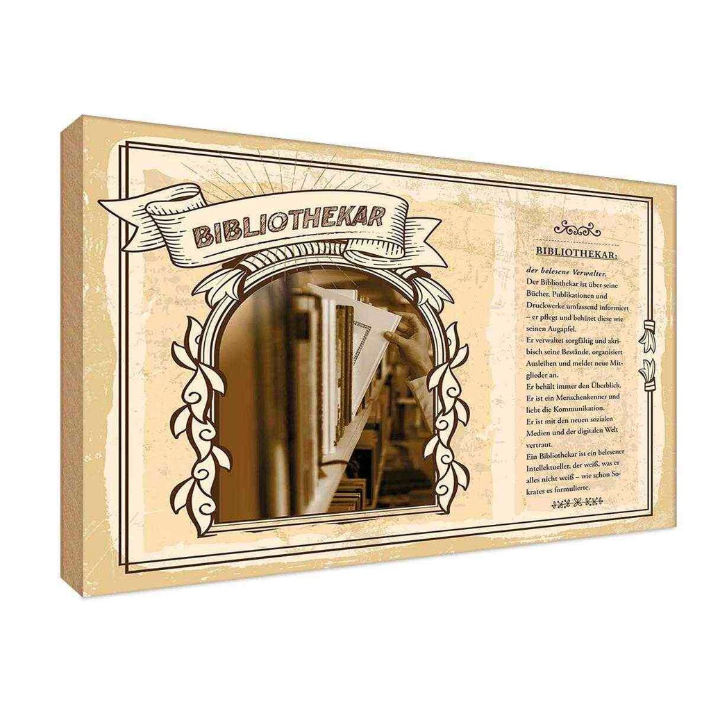 [LA-122991-H] Holzschild 20x30 cm Bibliothekar Beruf Arbeit
