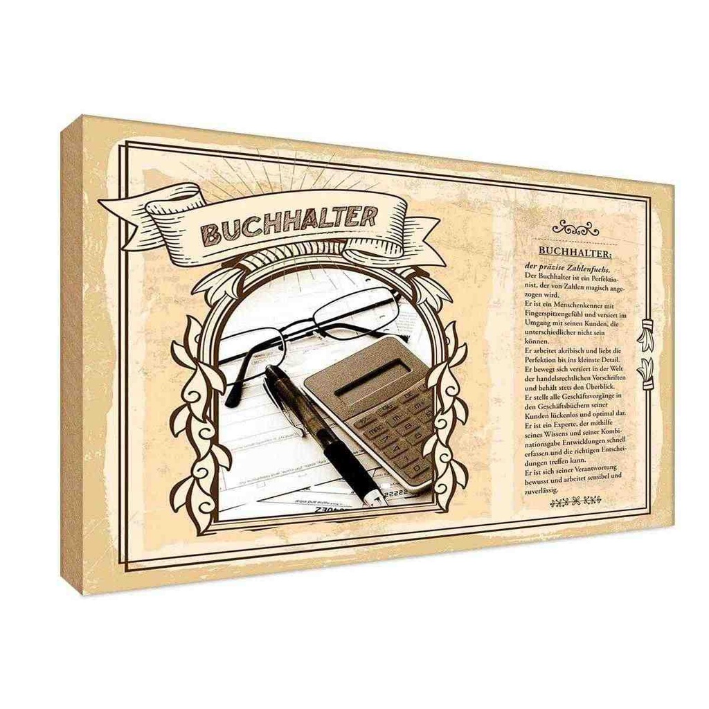[LA-122998-H] Holzschild 20x30 cm Buchhalter Beruf Arbeit