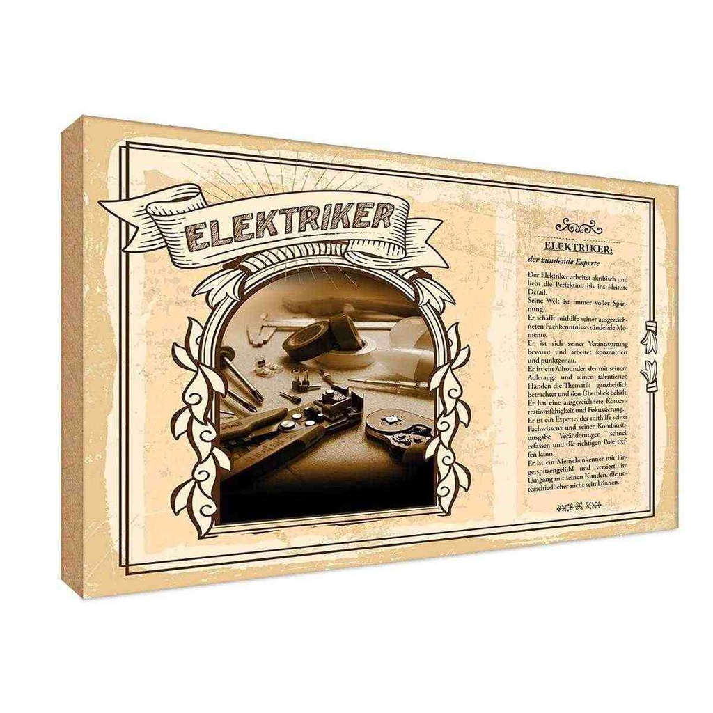 [LA-123008-H] Holzschild 20x30 cm Elektriker Beruf Arbeit