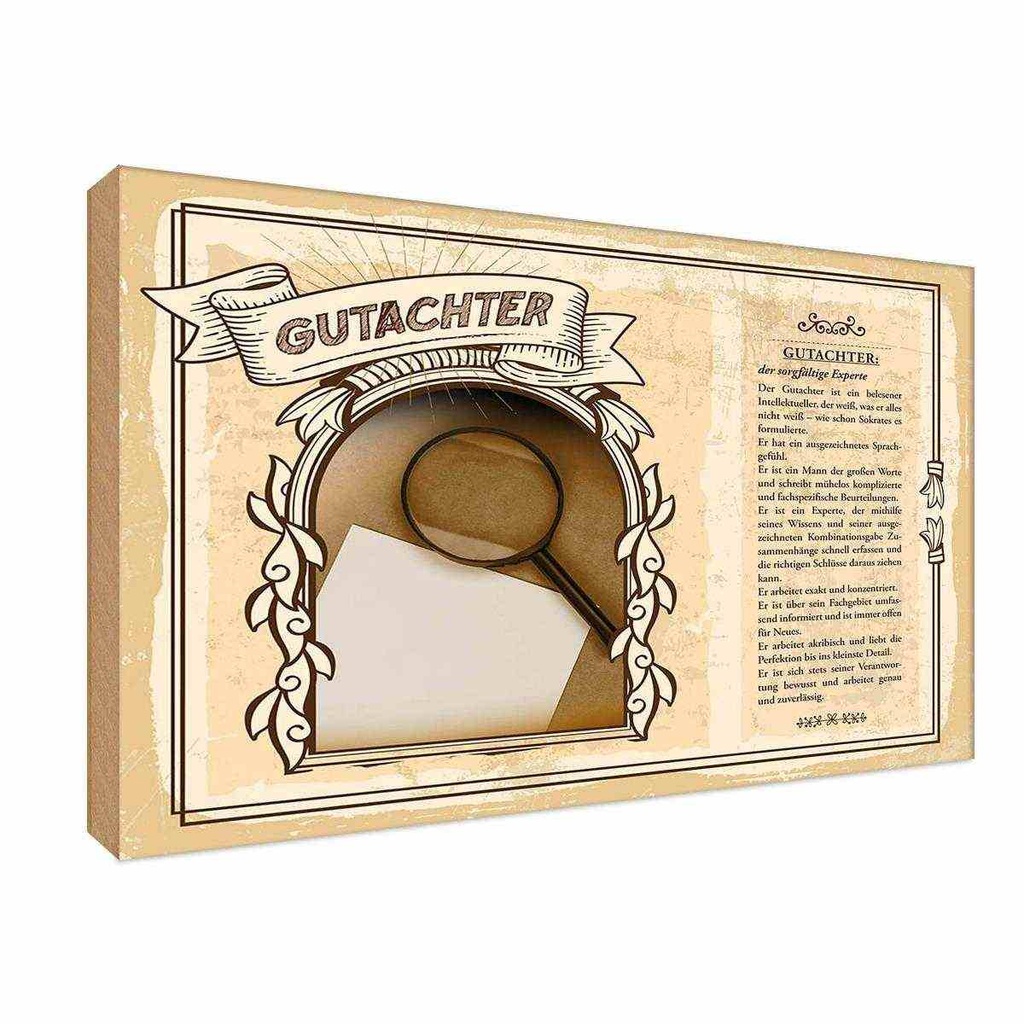 [LA-123032-H] Holzschild 20x30 cm Gutachter Beruf Arbeit